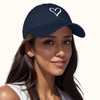 HeyCaps Women's Baseball Cap with Heart-Shaped Embroidery Pattern, Cotton Hat,