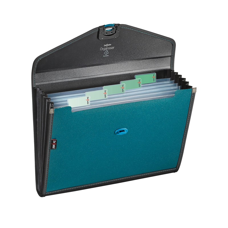 Snopake A4 Zeon Turquoise 6-Part Expanding Organiser [Ref: 15893]