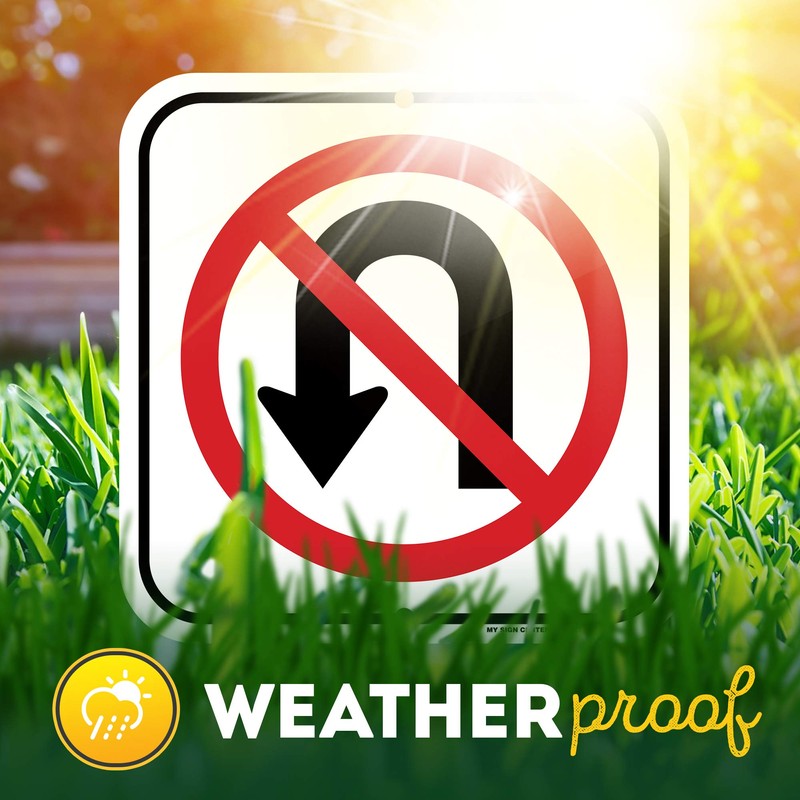 No U Turn Sign, 12" x 12" 0.40 Aluminum, Fade