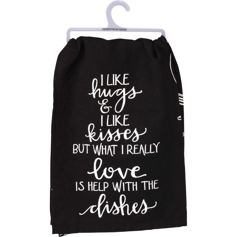 Primitives by Kathy Decorative Kitchen Towel, 28" x 28", Black