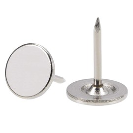 TA-VIGOR 50Pcs Heavy Duty Flat Head Push Pins, Decorative Thumb Tacks for Wall, Furniture Cork Board & Bulletin Board – 11mm x 15mm Upholstery Tacks for Home Office & DIY Use, Silver