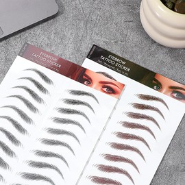 YUXIANLB 10 Sheets 4D Eyebrow Tattoo Stickers Waterproof Eyebrow Sticker Hair Like Natural Fake Eyebrows Peel Off Instant Transfers Brows Shaper Eyebrows Grooming Shaping Makeup Sticker for Women
