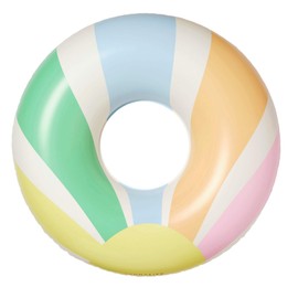 SUNNYLiFE Adult Pool Ring Float in Pastel Gelato - Durable, Safety-Tested PVC, Includes Puncture Repair Patch, Perfect for Pool, 220 lbs Max