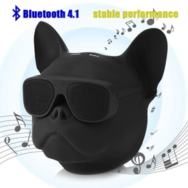 Portable Bluetooth Speaker, Bulldog Shaped Wireless Stereo Sound Music Player Speaker, Cool Unique Dog Lovers, for Home, Office