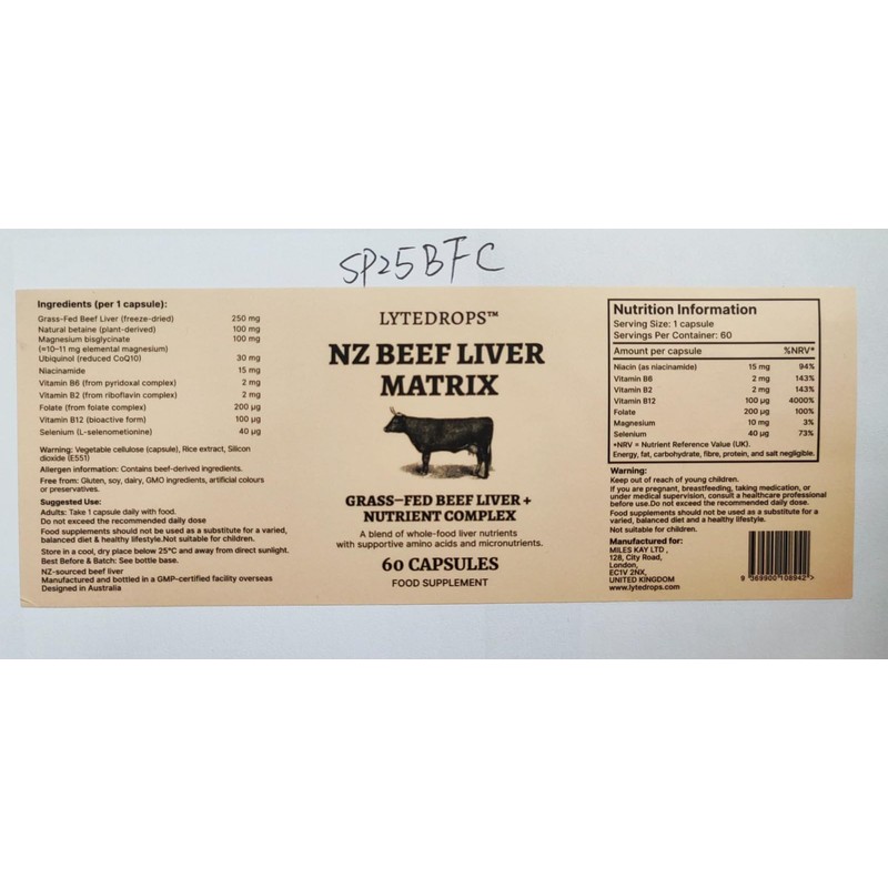 60 Pack NZ Beef Liver Capsules (60)
