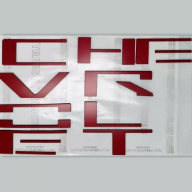 Advanced Trims Grill Letters Inserts 2019 2020 2021 Silverado DARK RED