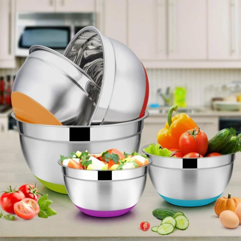 Refein Mixing Bowls with Lids 6 Piece, Stainless Steel Nesting