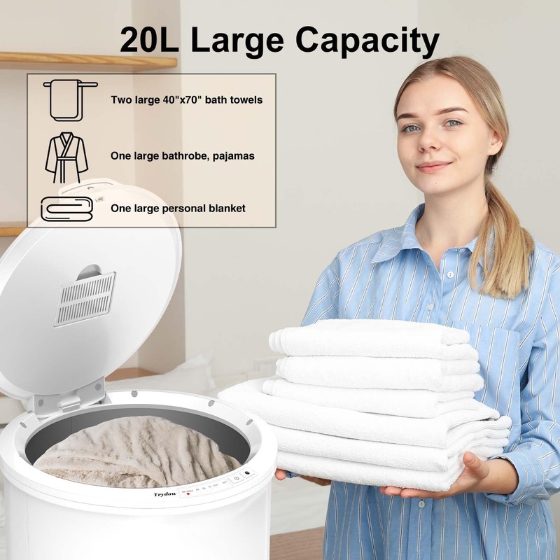 Trydow Ultra Large Capacity Towel Warmer Bucket, Rapid Heating with