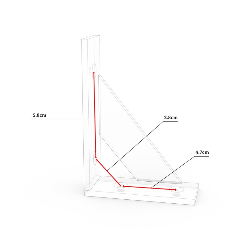 SOGAL Shelf Bracket 3 Inch x 4 Inch,Black Shelf Brackets,Small