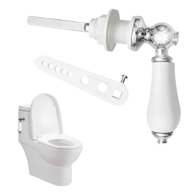 Ceramic Flush Handle, Universal Fit Lever with Anti-Slip Grip, Rust-Resistant