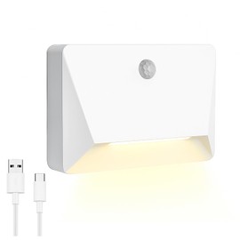 GCDFGV Rechargeable Motion Sensor Night Light, 2000mAh Battery Operated Wall Light, 3000K, Link Mode, Damage-Free Install, Stair Lights for Bedroom, Bathroom, Nursery, Stairs & Hallways