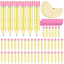 50 Set Back to School Pencil Shape Gift Jar Pencil Plastic Candy Gift Box Thank You Teacher Candy Jar for Fillable Classroom Back to School Holiday Favor Supplies