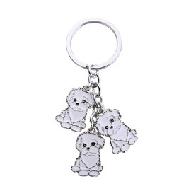 BbearT® Dog ID Tag Dog Key-ring Keychain,Cute Puppy ID Tags Metal Dog Keyring Keyfob Key Tags Car Keyring Bag Charm Birthday (Bichon Frise)
