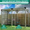 VoTwoofv Pergola Bracket kit 6" x 6",3-Way T-Shaped Bracket Woodworks