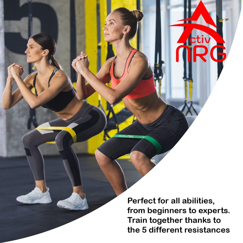 Resistance Bands - Loop Fitness Bands in 5 Different Strengths