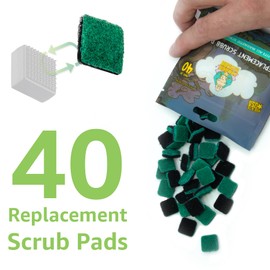Chubbs Replacement Scrubb Pads (Square - 40 Pack) - Fits Any Magnetic Glass Cleaner with Hook Attachment, Designed Scrubb | Removes Built-Up Stains from Glassware
