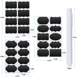 Chalkboard Labels - 180pcs Waterproof Reusable Blackboard Stickers with 2 Free Erasable White Chalk Marker, Mini Decorative Chalk Labels for Jars Containers Kitchen Home Pantry Office