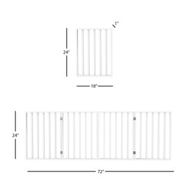 Pet Gate – Dog Gate for Doorways, Stairs or House – Freestanding, Folding, Accordion Style, Wooden Indoor Dog Fence by Petmaker (4 Panel, White)