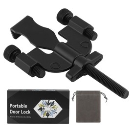 Ranjaner Portable Door Lock, Adjustable, Black, 3.82inch, Travel Lockdown Locks for Additional Safety and Privacy Protection