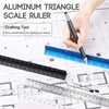 6 Pcs 12 Inch Architectural Engineering Scale Ruler Set Aluminum
