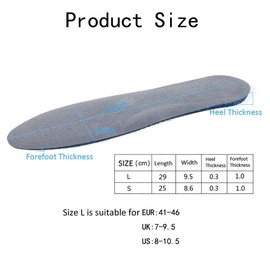 Blaue Silikon-Gel-Wabeneinlage, volle Länge, Sport-Einlegesohle, wiederverwendbar, rutschfeste Einlegesohlen, dämpfende Schuheinlagen für Männer und Frauen (Größe L
