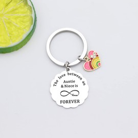 HULALA Auntie And Niece Keyrings For Women Girls Birthday Christmas Gifts The Love Between An Auntie & Niece Is Forever Infinity Love