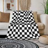 HGOD DESIGNS Checkerboard Blanket Geometric Checkered Plaid Pattern Black and