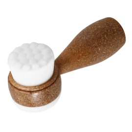 Beavorty Ergonomic Handle Face Cleaning Brush Double-sided Facial Scrubber Portable Skin Brush