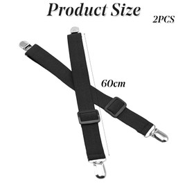 Glove Clips, 2 Pack Adjustable Mitten Clips with Long Elastic Strap for Kids, Toddlers - Black