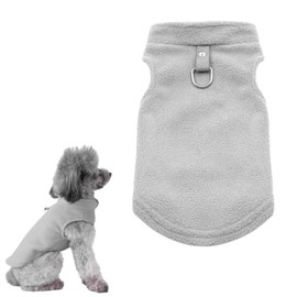 EZONEDEAL Fleece Vest Dog Sweater, Warm Pullover Fleece Dog Jacket Jacket with O-Ring Leash, Pet Sweatshirt, Cold Weather Dog Clothes for Small Dogs & Large Dogs, Pet Pullover Jumper (Black, XL)