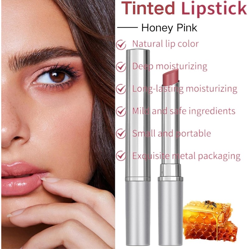 Black Honey Lipstick, Tinted Lip Balm, Moisture Shine Lipstick (Pink)