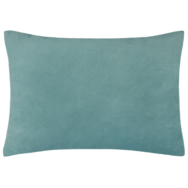 Paoletti Keela Geometric Cut Velvet Cushion Cover, Gold/Blue