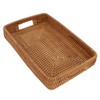Serving Basket Tray with Handles Rattan Rectangle Large Capacity Durable