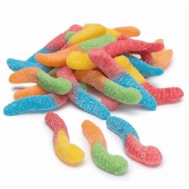 Warheads Lil' Worms (99g) | 5 Fruity Flavors - Lemon, Orange, Green Apple, Black Cherry & Blue Raspberry | Lil' in Size. Huge on Flavor! | American Treats by Swiss+