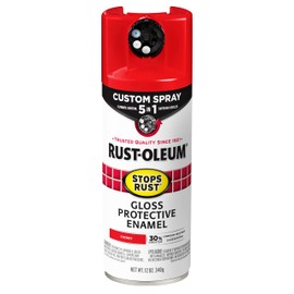 Rust-Oleum 376889 Stops Rust Custom Spray 5-in-1 Spray Paint, 12 oz, Gloss Cherry