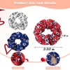 Soccer Ponytail Holders for Girls Women 3Pcs Bule Red White