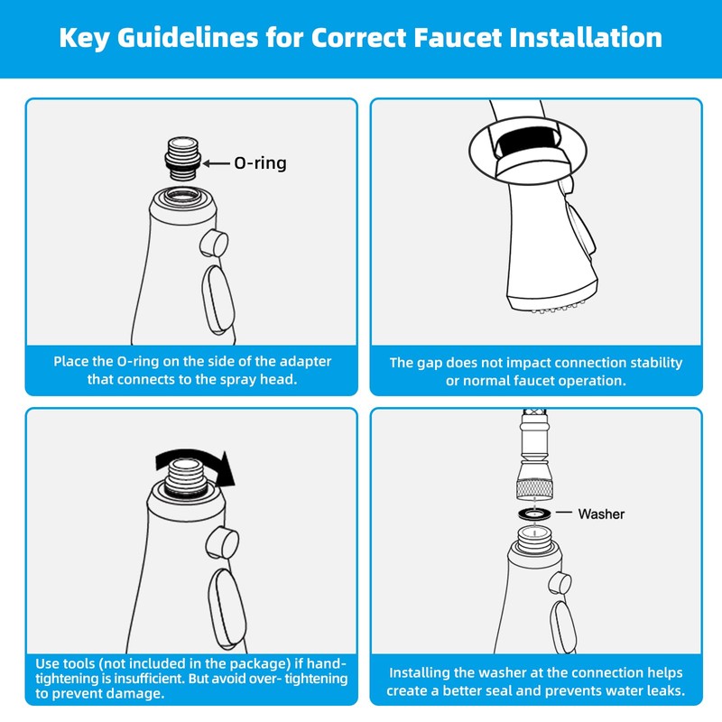 Hibbent Pull Down Kitchen Faucet Head Replacement, 3-Function NSF/ANSI/CAN 61