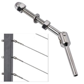 1/8 Inch T316 Stainless Steel Adjustable Cable Railing Kit/Hardware for 1.5 Inch Metal Post, Marine Grade (12, 1.5Inch)