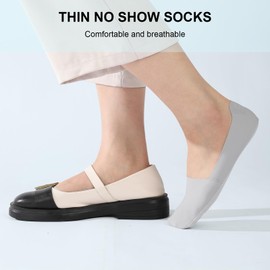 6 Pairs No Show Socks for Women Invisible Low Cut Ultra Socks Non Slip Cotton Liner Socks