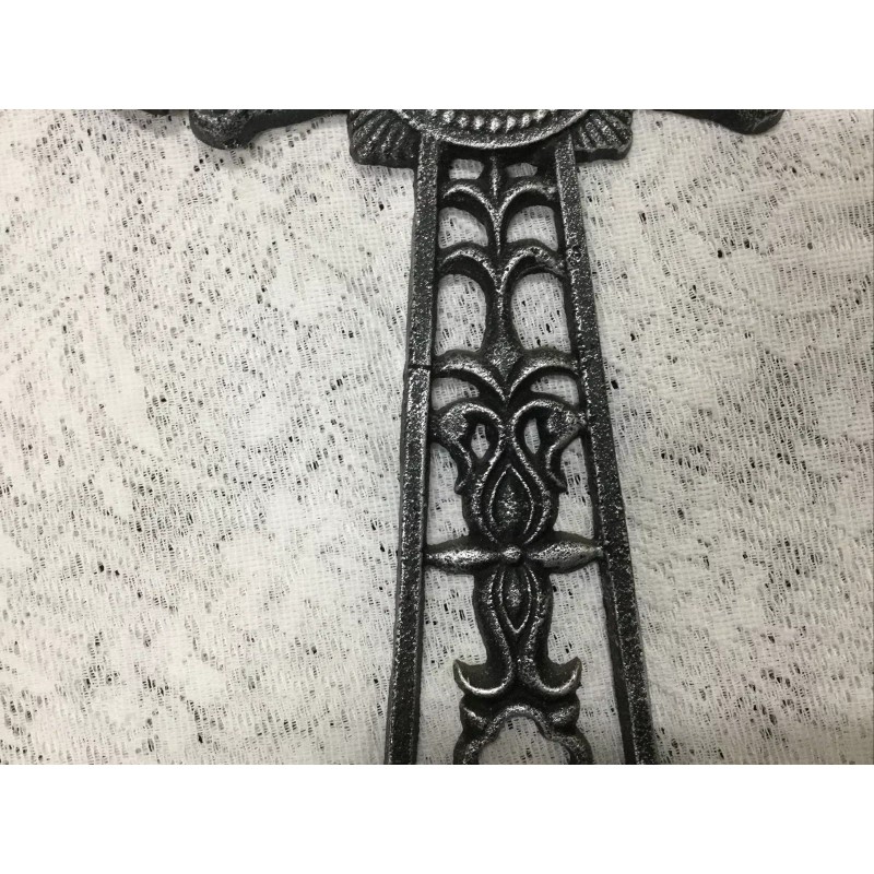 Cast Iron Black With Silver Highlights, Large Cross (0383)