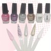 Saniye Barniz Esmalte De Uñas Glitter, Blanco, Brillo, Transparente