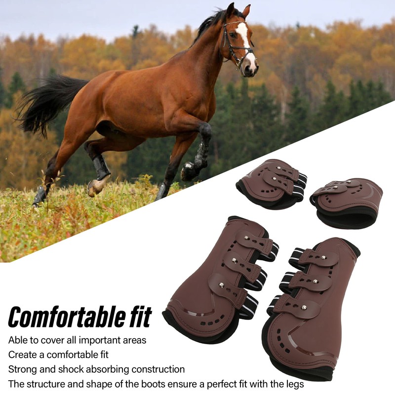 Horse Leg Guard Shock Absorption Protective Lightweight Adjustable Horse Front