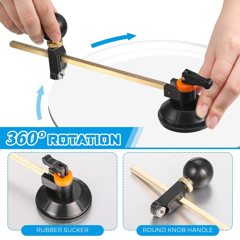 Mudder 6 Pieces Glass Cutter Tool Set Includes Pencil Style