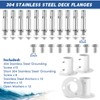JaGely 4 Pieces 304 Stainless Steel Deck Flanges White Flange