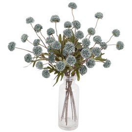 INSUNSIX Dusty Blue Chrysanthemum Flowers Artificial Mums 8pcs Faux Kiku Flowers for Vase 20.47” Blue Flower Stems Vase Filler for Centerpieces Wedding Party Silk Flowers for Home Decor Indoor