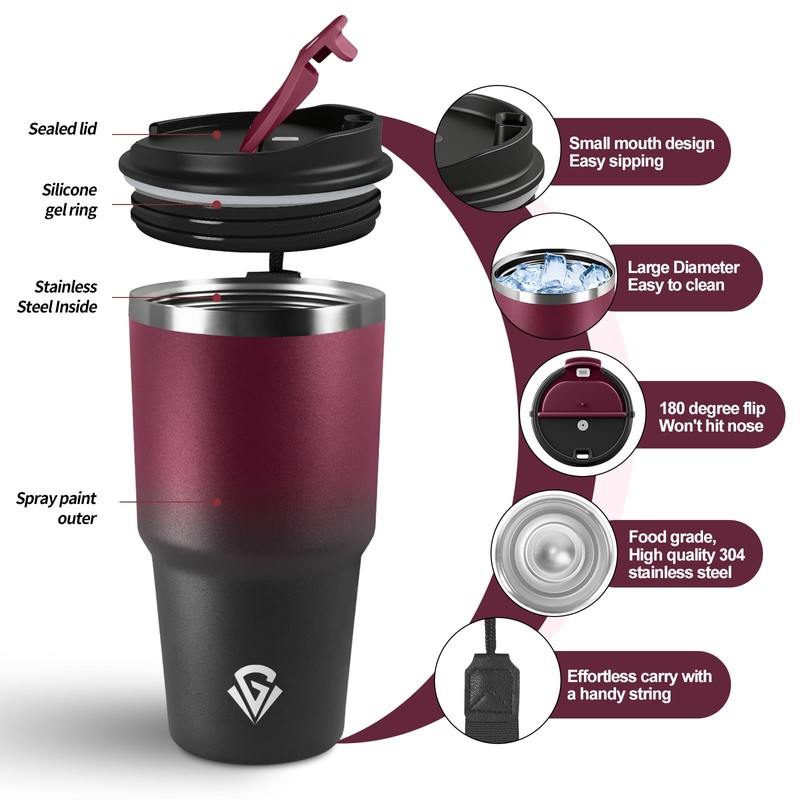 Tazza Termica 600ml 20oz, Termos Caffè con Doble Pared Reutilizable,
