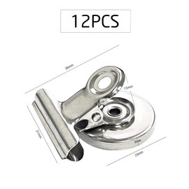 12 Pieces Silver Magnetic Clip, Round Magnetic Picture Clip, Whiteboard Magnetic Clip, Office Supplies, Suitable for Whiteboard, Refrigerator, Home, Office, School, Classroom