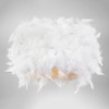 Modern Designer 100% Real White Feather Drum Lamp Shade with