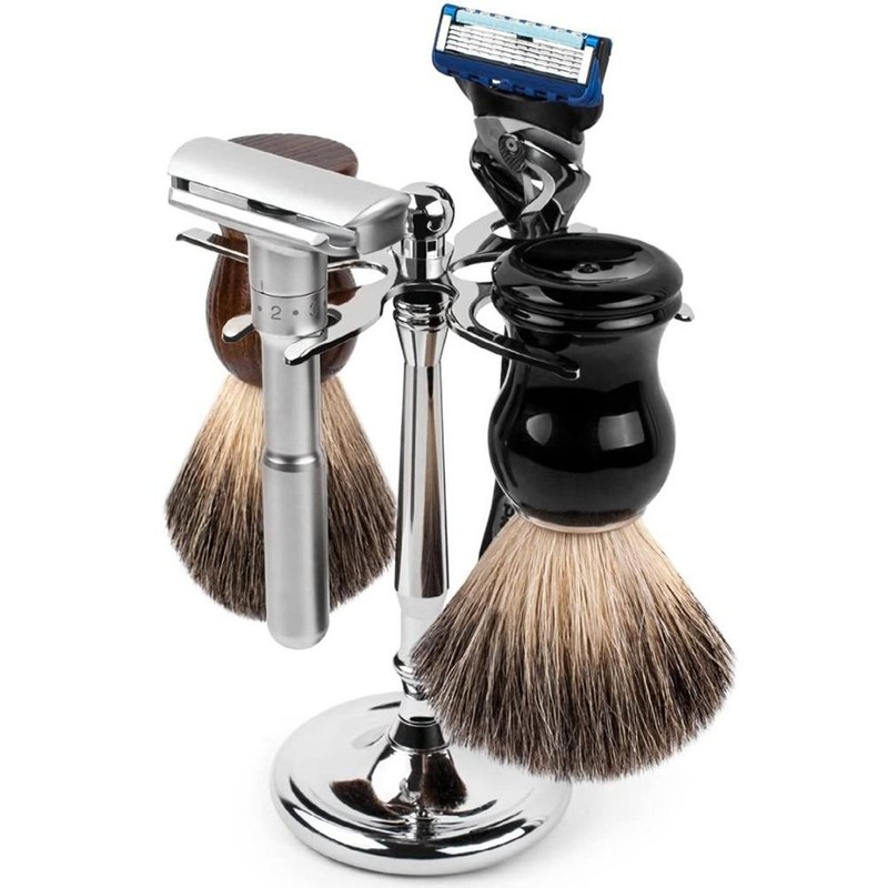 4 Prong Razor and Brush Stand Shaving Brush Holder Stand