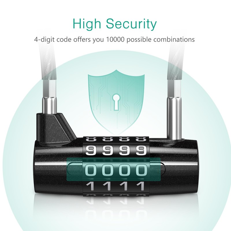 ORIA Combination Padlock, Small Padlocks with Code, 4 Digit Safety